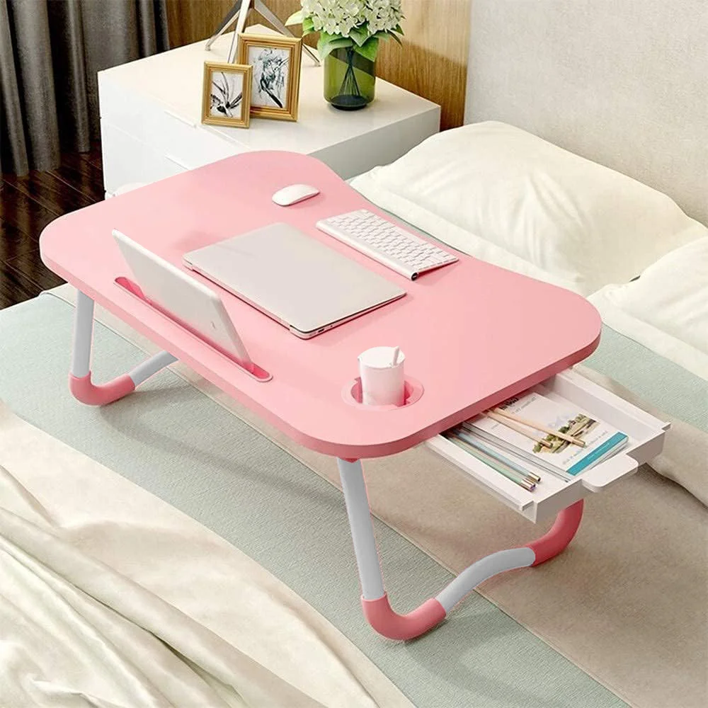 New Folding Laptop Desk for Bed & Sofa Laptop Portable Lap Desk Bed Tray Table Desk for Study and Reading Bed Top Tray Table