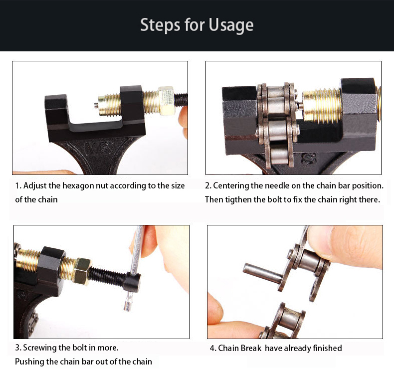 420-530 Motorcycle Chain Breaker Chain Link Removal Separator Motor Chain Breaker Riveting Tool 420-530 Cutter Riveting Tool