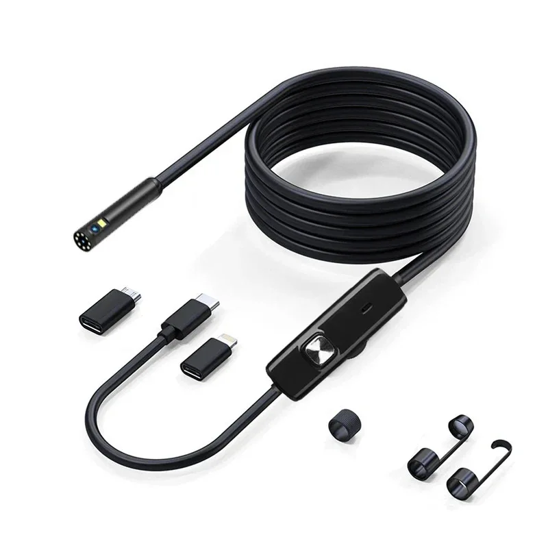 2MP 1080P 8 мм двойной объектив для iPhone ISO OTG USB эндоскопическая камера CMOS бороскоп осмотр отоскоп цифровой микроскоп