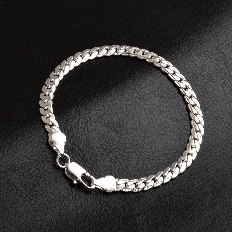 925 prata esterlina 8/16/18/20/22/24 Polegada 6mm corrente lateral colar pulseira para mulher moda masculina charme jóias de casamento