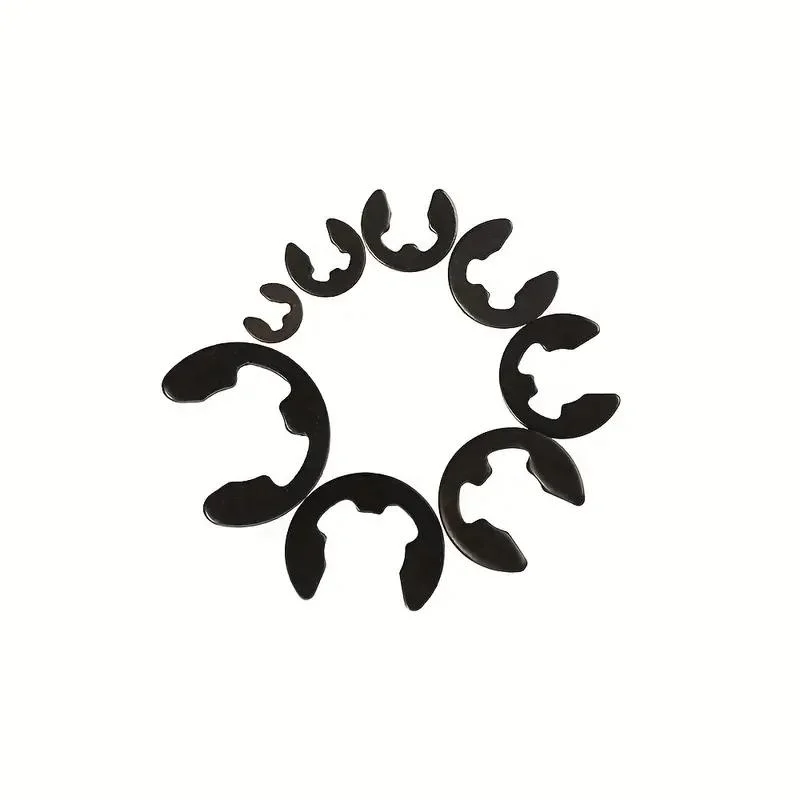 Assortimento di rondelle E-Clip per anello elastico di fissaggio in acciaio inossidabile nero da 120 pezzi per fissaggio albero M1.5-M10