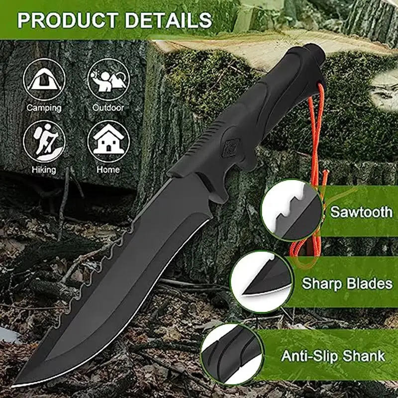 กลางแจ้งตรงมีดมีดยุทธวิธีมีดมัลติฟังก์ชั่น Field Defense มีดแบบพกพาความแข็งสูง SHARP มีดมีด