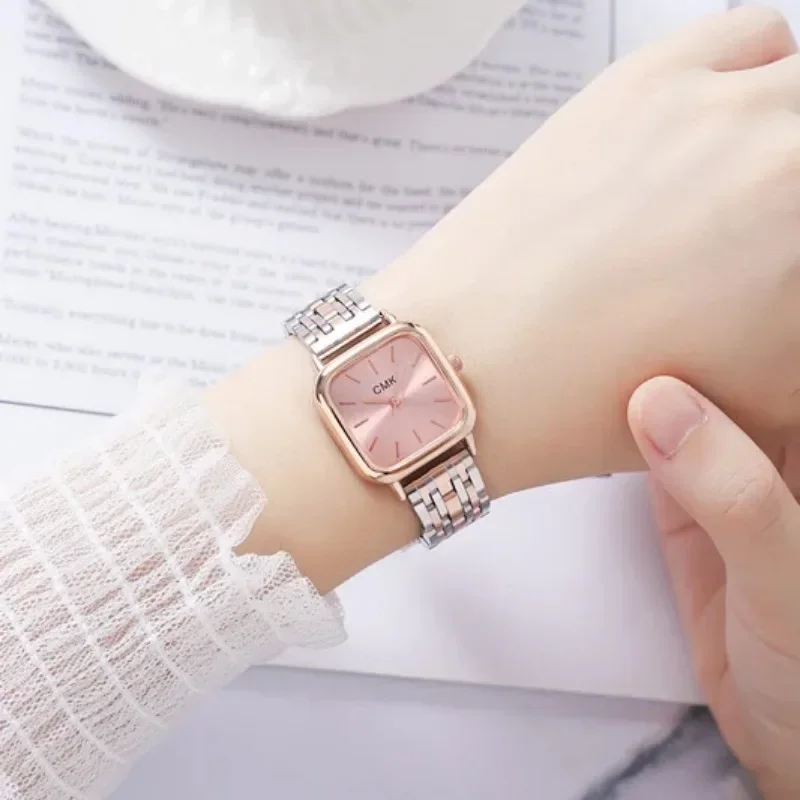 สร้อยข้อมือสแตนเลสนาฬิกาผู้หญิงแฟชั่น Minimalist นาฬิกาขนาดเล็กนาฬิกาข้อมือควอตซ์ Relojes Para Mujer