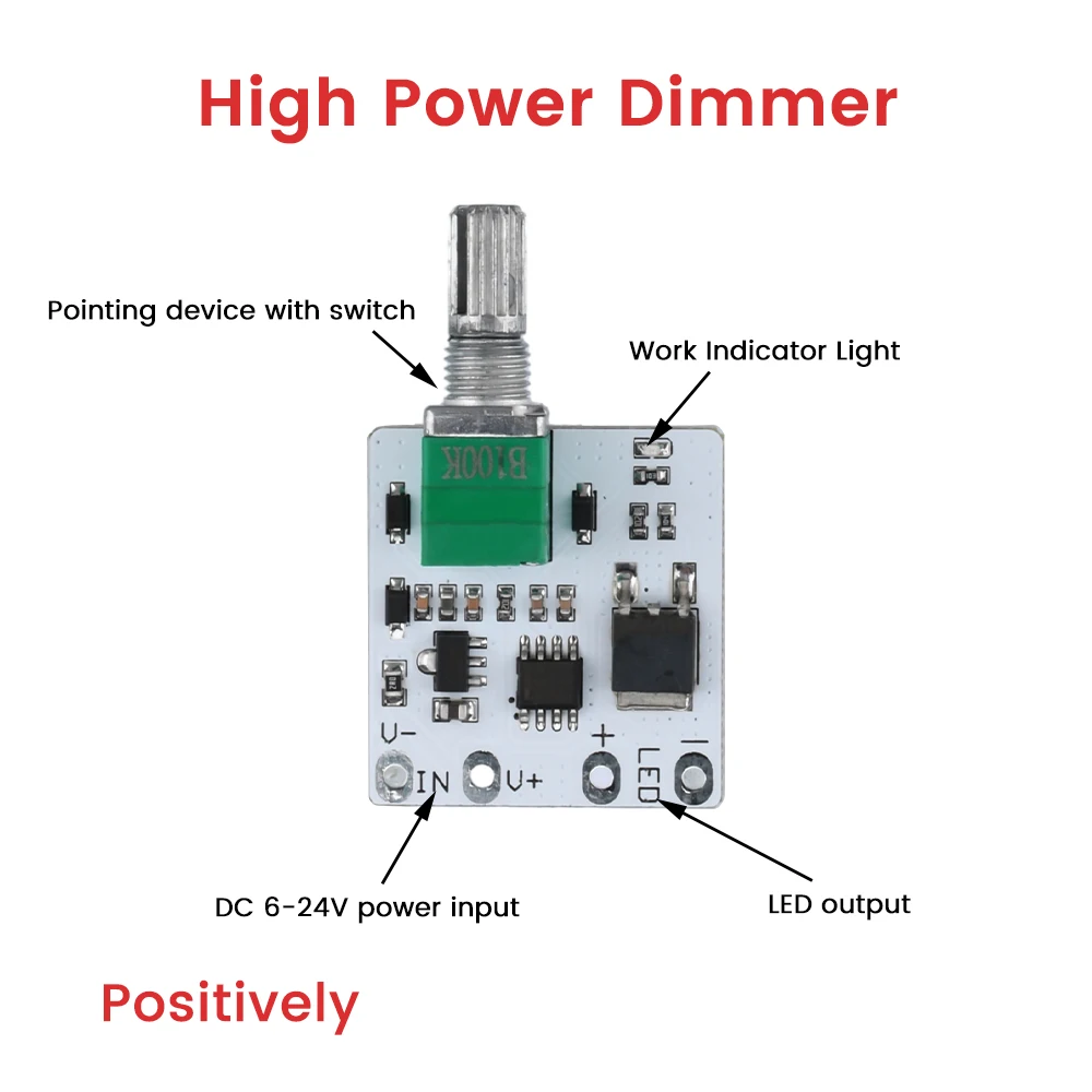 12V LED Constant Voltage Dimmer Module With Switch Board Brightness Adjustment No Flash Frequency LED Dimmer for Light Strip