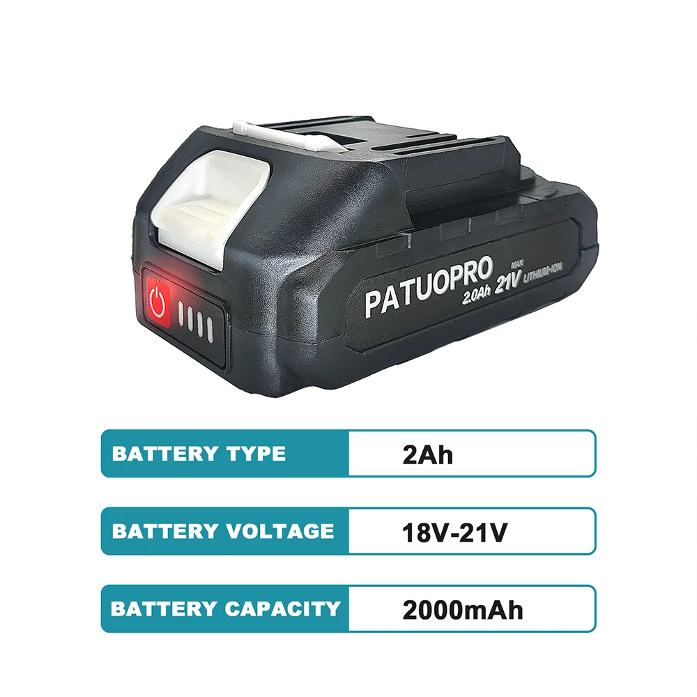 PATUOPRO 18-21V 2.0 4.0 6.0 8.0Ah Rechargeable Lithium Battery For Makita 18V Brushless Electric Drill Wrench Saw Screwdriver