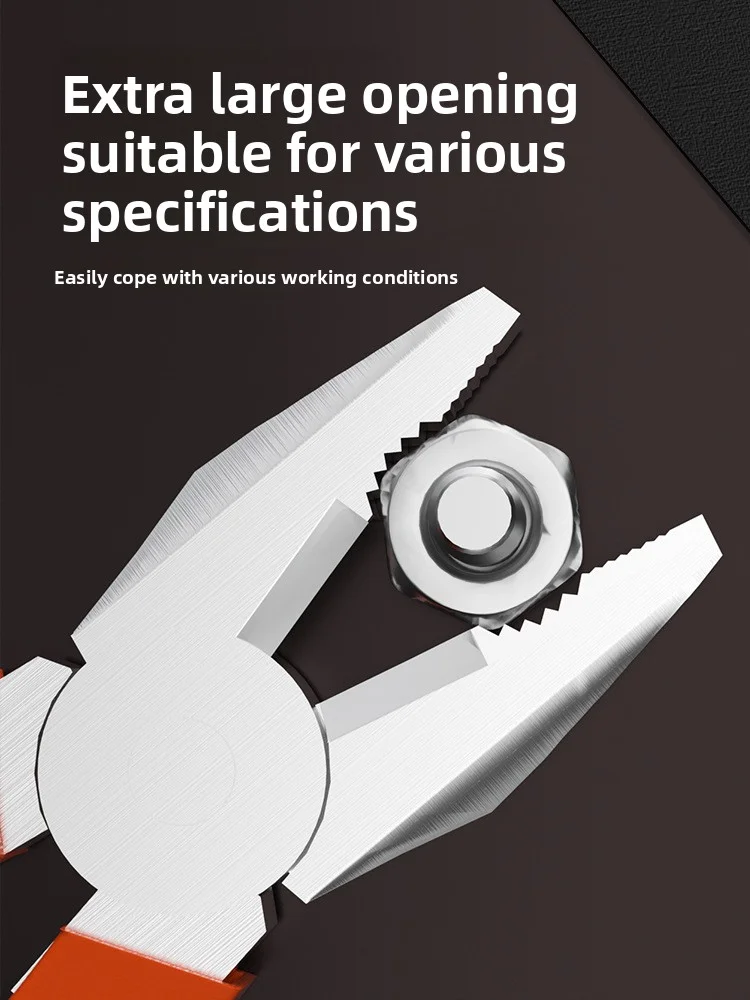 Alicates para cables eléctricos, herramienta multifunción afilada de gran apertura para cortar, torcer y agarrar cables de Metal, herramienta Industrial resistente