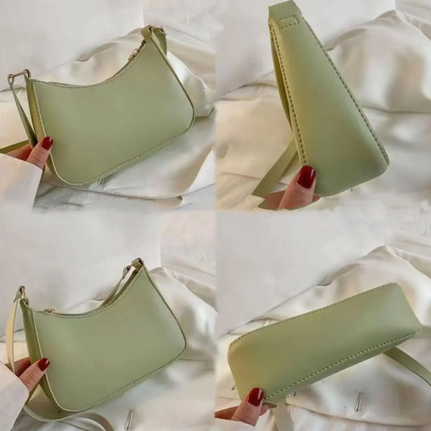 Nuevo bolso de mano de PU a la moda para mujer, bolso cuadrado pequeño de macarrón de Color puro Retro, cientos de bolsos de hombro, bolsos informales para mujer