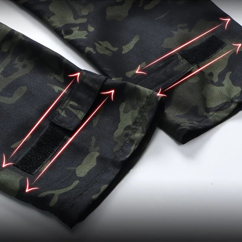 Conjuntos resistentes al desgaste para exteriores, trajes de entrenamiento Ripstop multibolsillos de camuflaje para primavera y otoño, conjunto de uniforme de carga de pesca para hombre