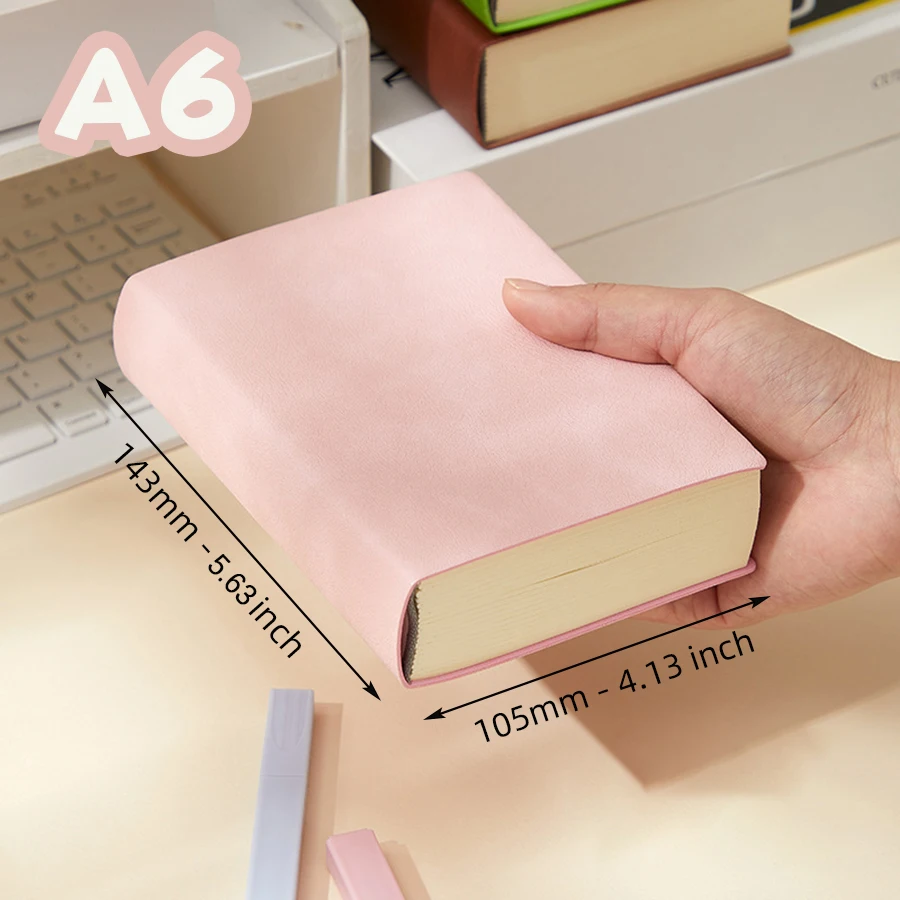 โน้ตบุ๊คหนาพิเศษ (640 หน้า) A6 ความคิดสร้างสรรค์เครื่องเขียน Notepads เปล่า Pu ปกอุปกรณ์สํานักงานโรงเรียน (Sketching และ Graffiti)