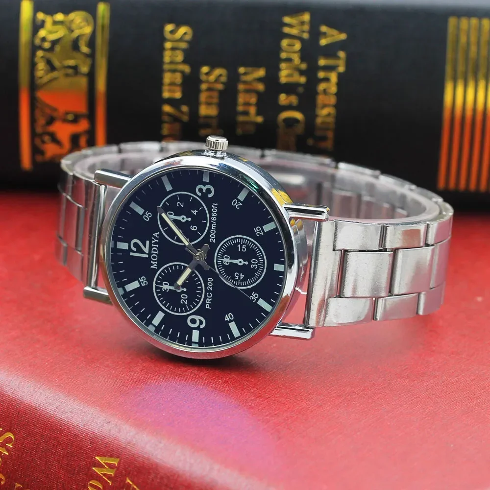 Reloj de pulsera de acero inoxidable para hombre, cronógrafo de cuarzo, de lujo, a la moda, 2024