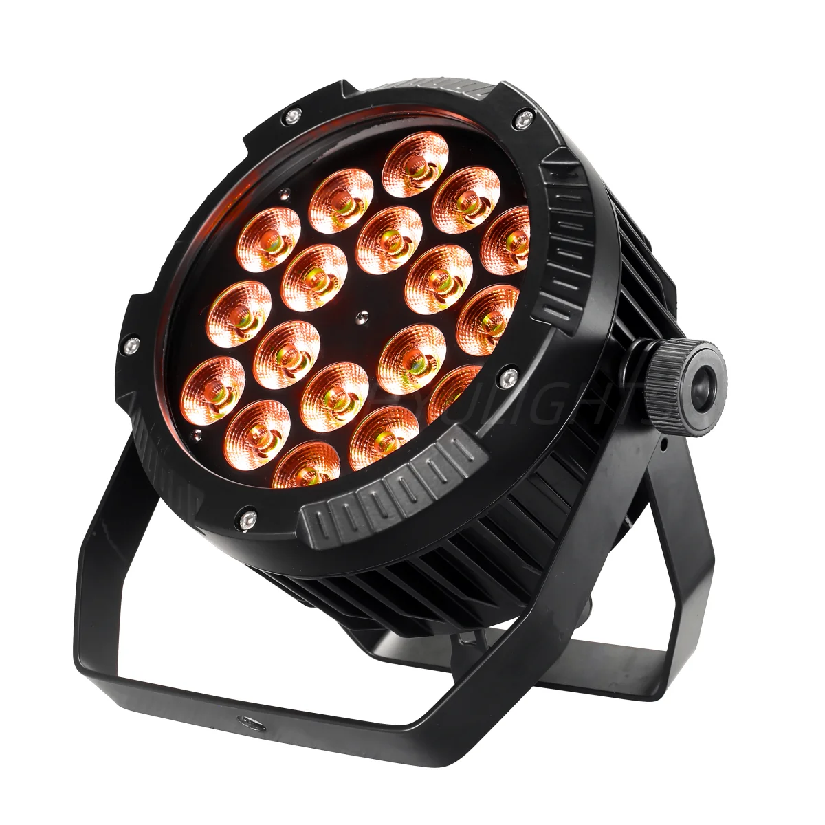 Aluminiowa lampa LED Par IP65, wodoodporna, 18x18W RGBWAUV, DMX512, sterowanie 18x12W, profesjonalny sprzęt sceniczny DJ, dyskoteka, oświetlenie zewnętrzne.