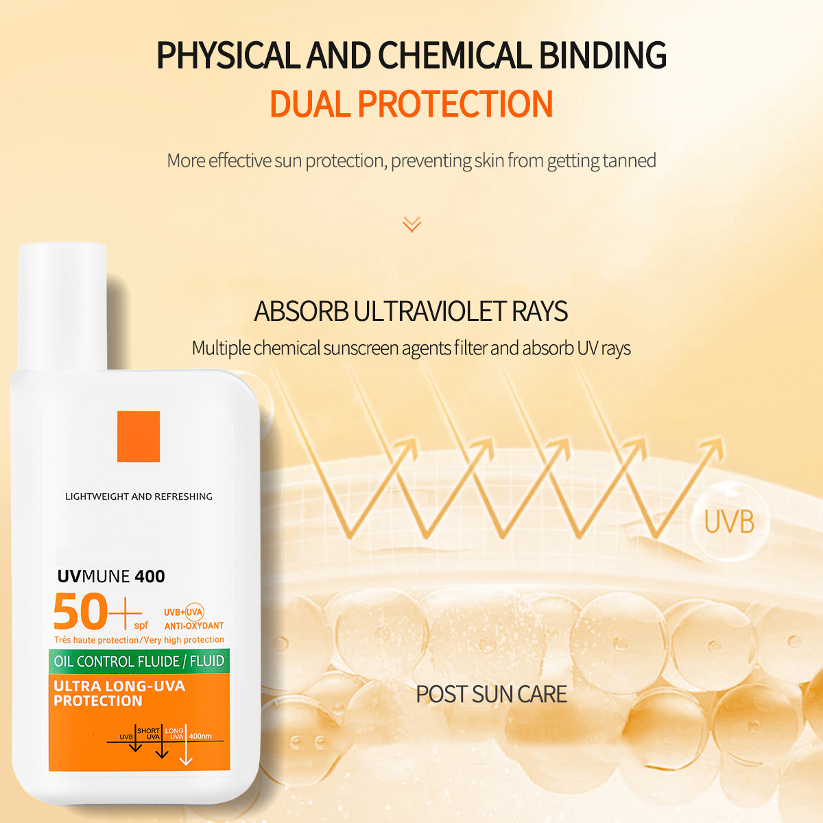 オリジナル SPF50+ 日焼け止めローション クリーム 持続的な保湿 リフレッシュ 軽くてべたつかない 顔や体の日焼けを防ぎます