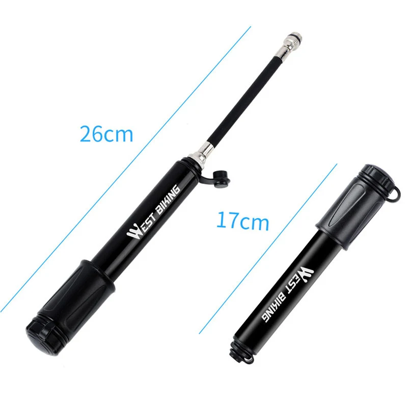 เวสต์ไบค์100Psi ปั๊มมินิไบค์ปั๊มอลูมิเนียมอัลลอยด์ปั๊มลมมือสูบลมยาง presta วาล์ว MTB ปั๊มจักรยานถนน