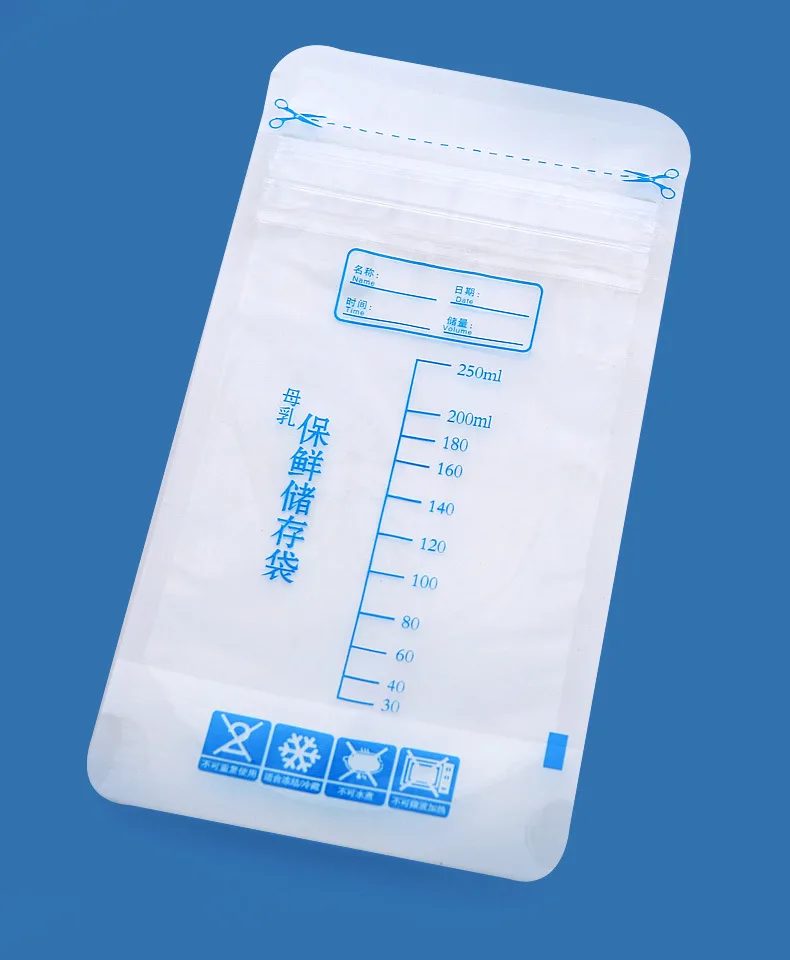 30 ชิ้น 250ml ถุงตู้แช่แข็งนมแม่นมเก็บอาหารเด็กถุงเก็บนมแม่ BPA ฟรีเด็กปลอดภัยถุงให้อาหาร