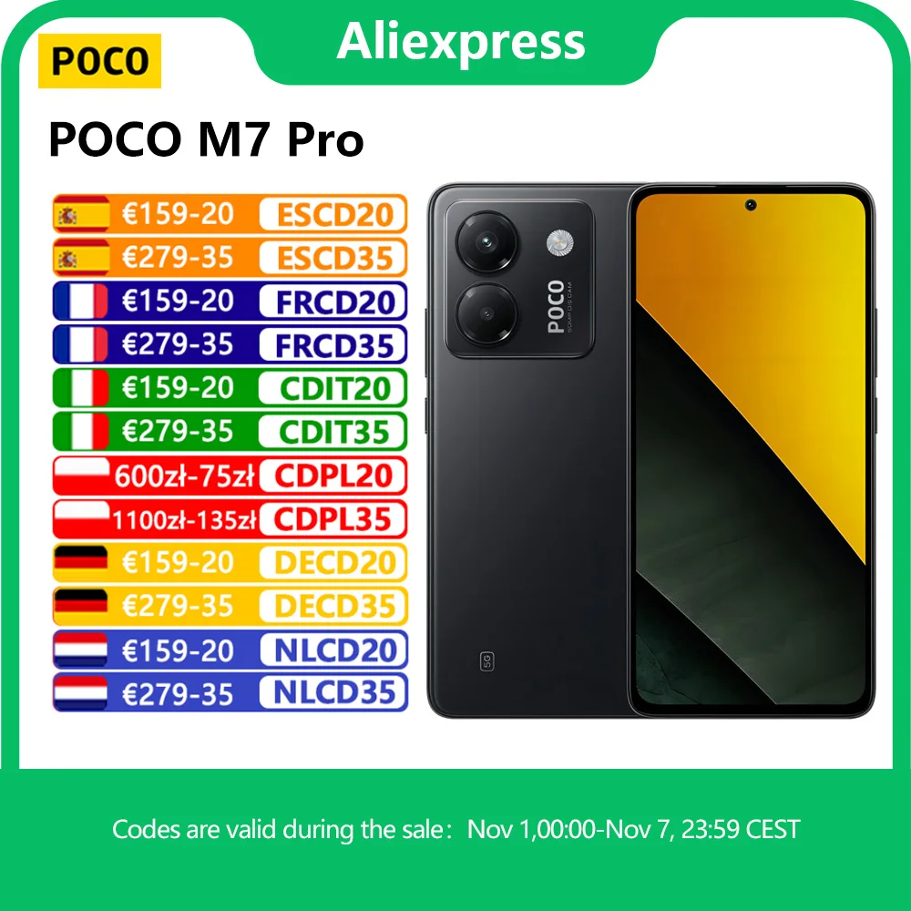 【Marke+】Neueste POCO M7 Pro 5G Global Version Dimensity 7025-Ultra 120Hz FHD+ Augenpflege AMOLED Display 5110mAh Akku NFC