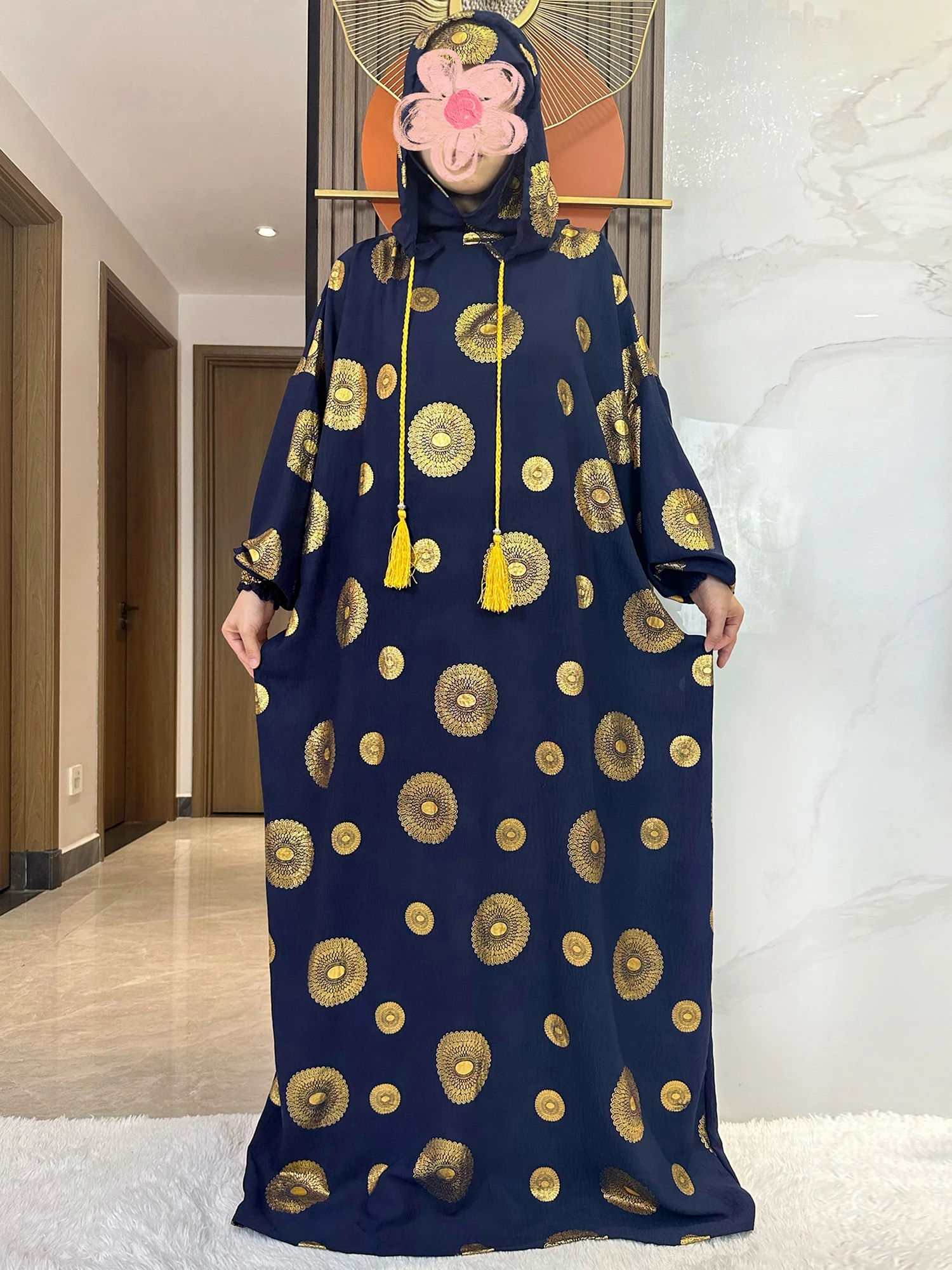 イスラム教徒の女性のための光沢のある綿のドレス,ラマダンのカフタン,アバヤ,ドバイ,七面鳥,イスラムの祈りの服,2つの帽子,新しい