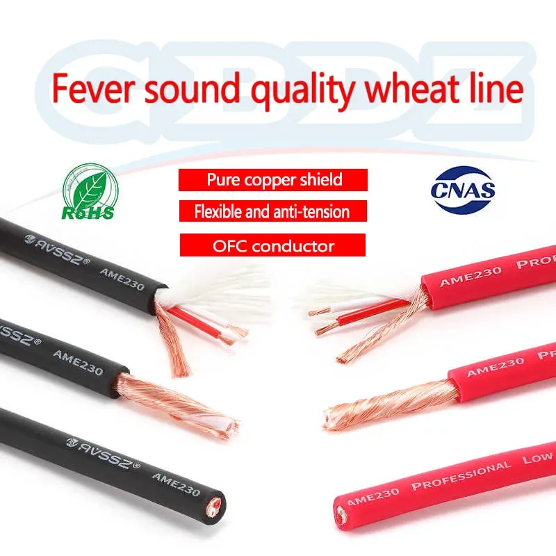 Kabel Audio Mikrofon Dua Inti 1-30M XLR Kabel Terlindung Layar Ganda Diy Mixer Gitar Elektronik Pengurang Kebisingan Tembaga Listrik