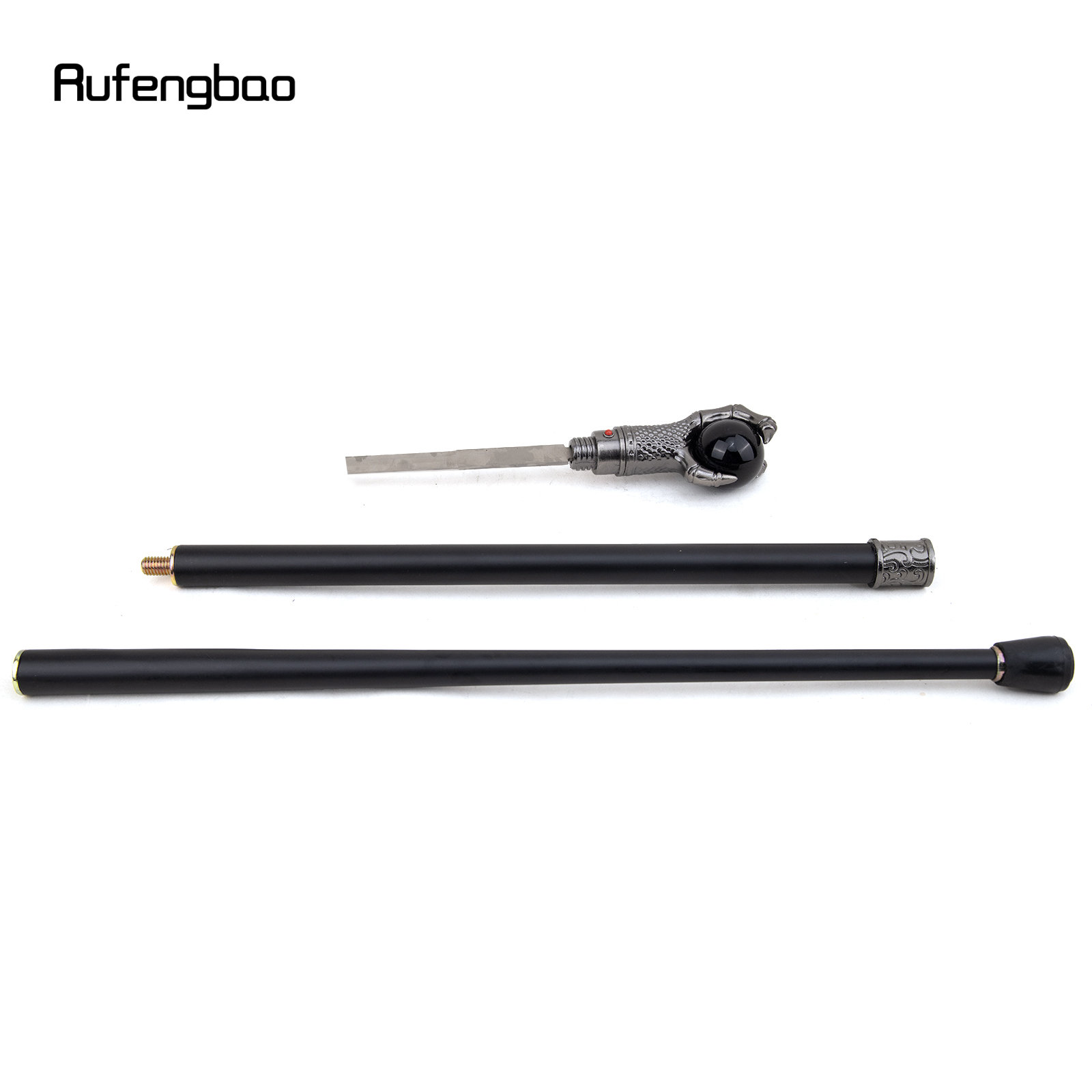 Garra de Dragão Prateado, Bastão com Prato Escondido, Bastão Cosplay Crosier, Autodefesa, Bola de Vidro Preto, 93cm