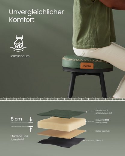 VASAGLE Barhocker (Set, 2er), drehbar, Kunstleder, 120 kg belastbar
