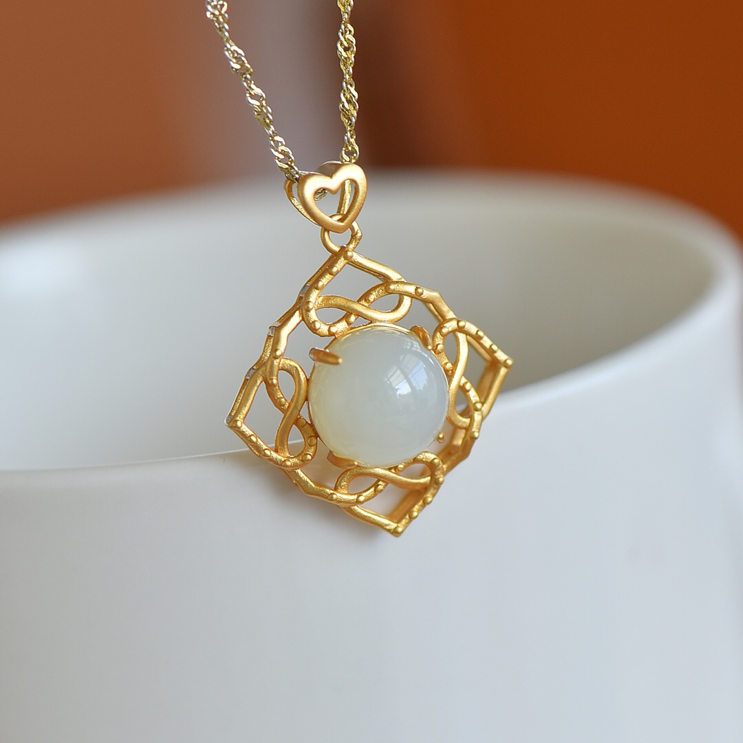 Natural Hetian Jade Egg Forma Pingentes para Mulheres, S925 Prata, Moda Colar Pingente, Presentes Jóias