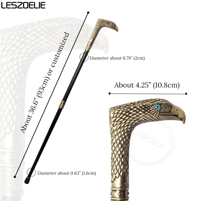 Bronze Eagle หัวเดิน Stick Cane Man Party ตกแต่งเดิน Cane แฟชั่นผู้ชาย Elegant Hand Cane Vintage Canes เดิน stick