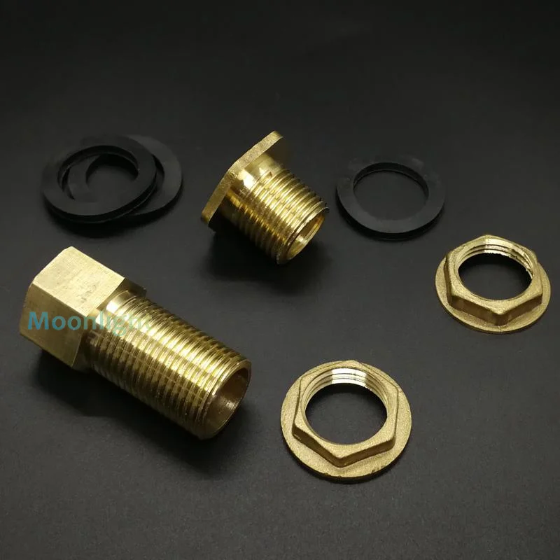 真鍮水タンクコネクタ 1/4 "3/8" 1/2" 3/4" BSP ネジ雄雌パイプ配管継手隔壁ナットジョインターホースアダプター