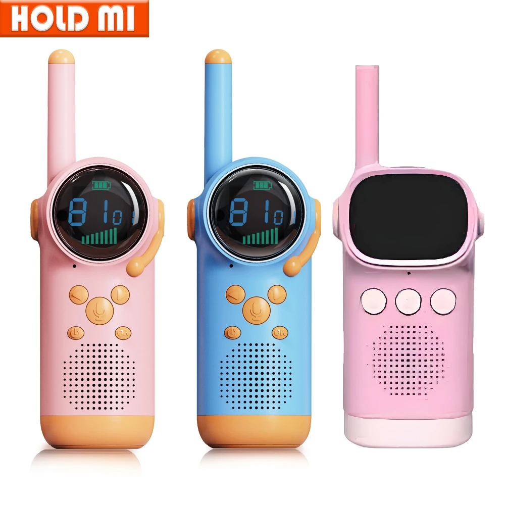 Walkie Talkie con pantalla LCD para niños, linterna LED, intercomunicador de distancia de 1,5-3KM, interacción entre padres e hijos, regalos de navidad, 2 uds.