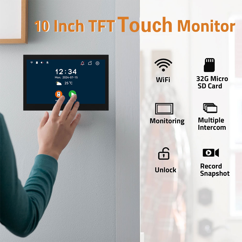 Tuya-Interphone vidéo avec écran tactile, sonnette, système de sécurité de porte, 2 fils, 7 pouces, Wi-Fi, 1080P, 10 documents en effet, carte 32G, nouveau