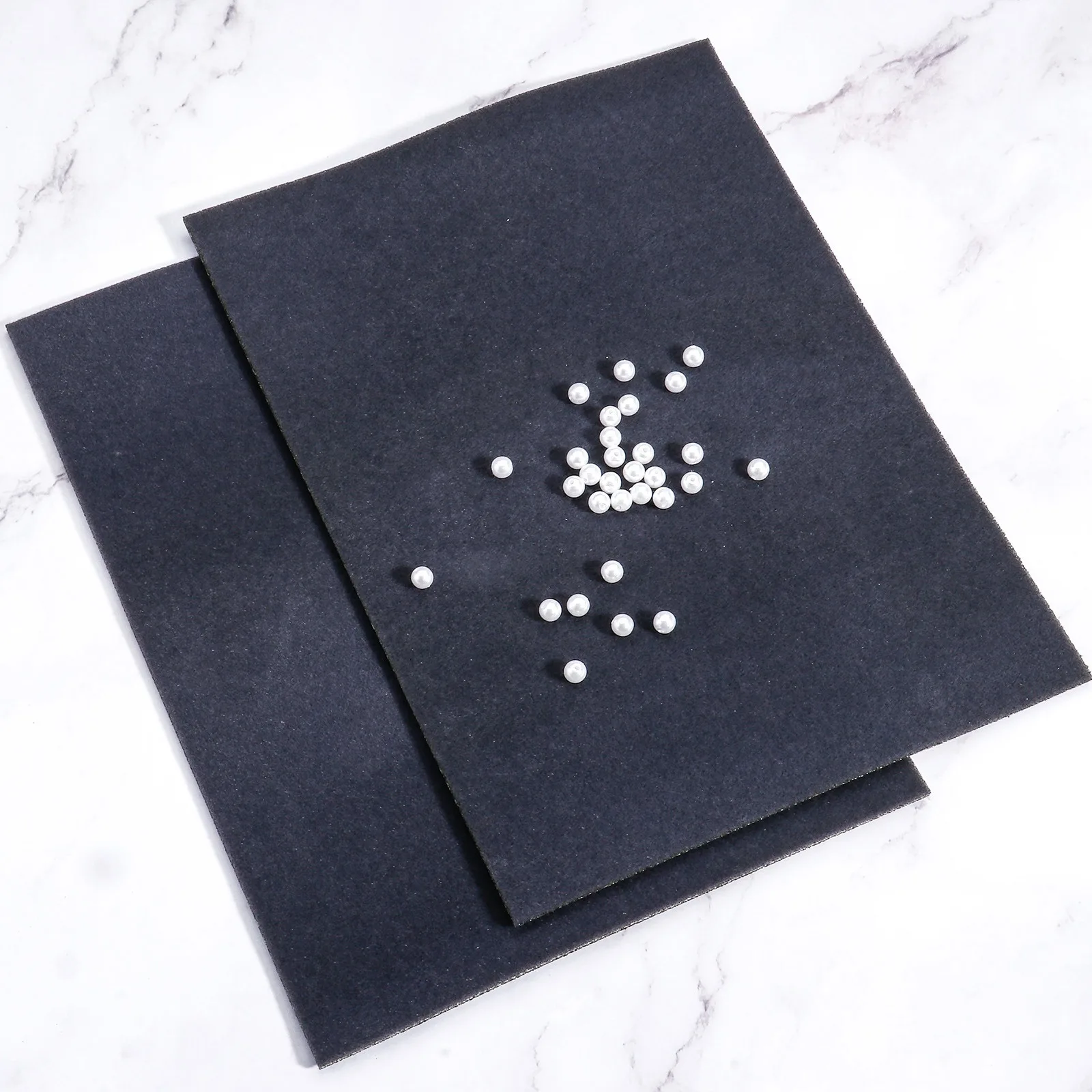 Doreen-alfombrillas antideslizantes para abalorios de joyería, accesorio de malla de poliéster, esponja flocada, azul y marrón, Color aleatorio, 30x23cm, 2 unidades