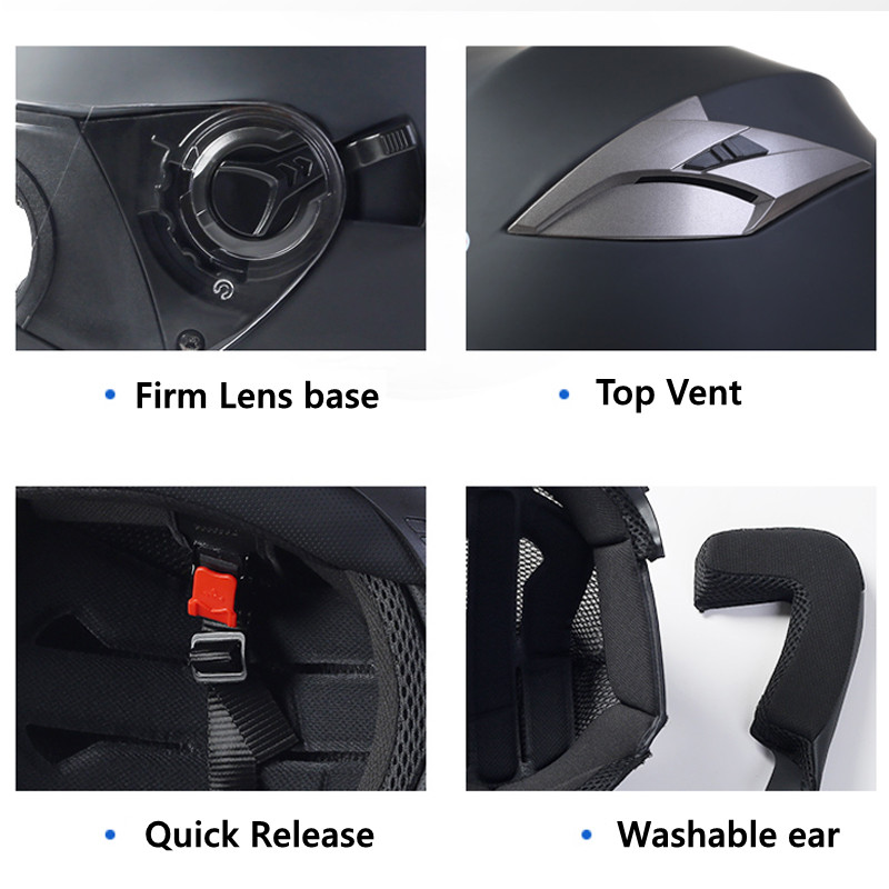 New DOT ECE Approved Double Visors Motorcycle Helmet Racing Safety Protective Riding 3/4 Bike Limited Edition Professional Casco