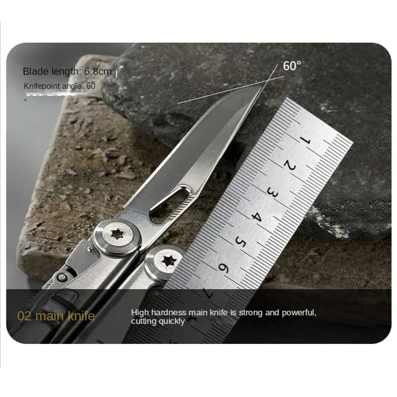 SWISS TECH-Alicates multiherramienta 18 en 1, herramienta combinada multifuncional plegable, cuchillo de bolsillo, equipo portátil EDC para exteriores