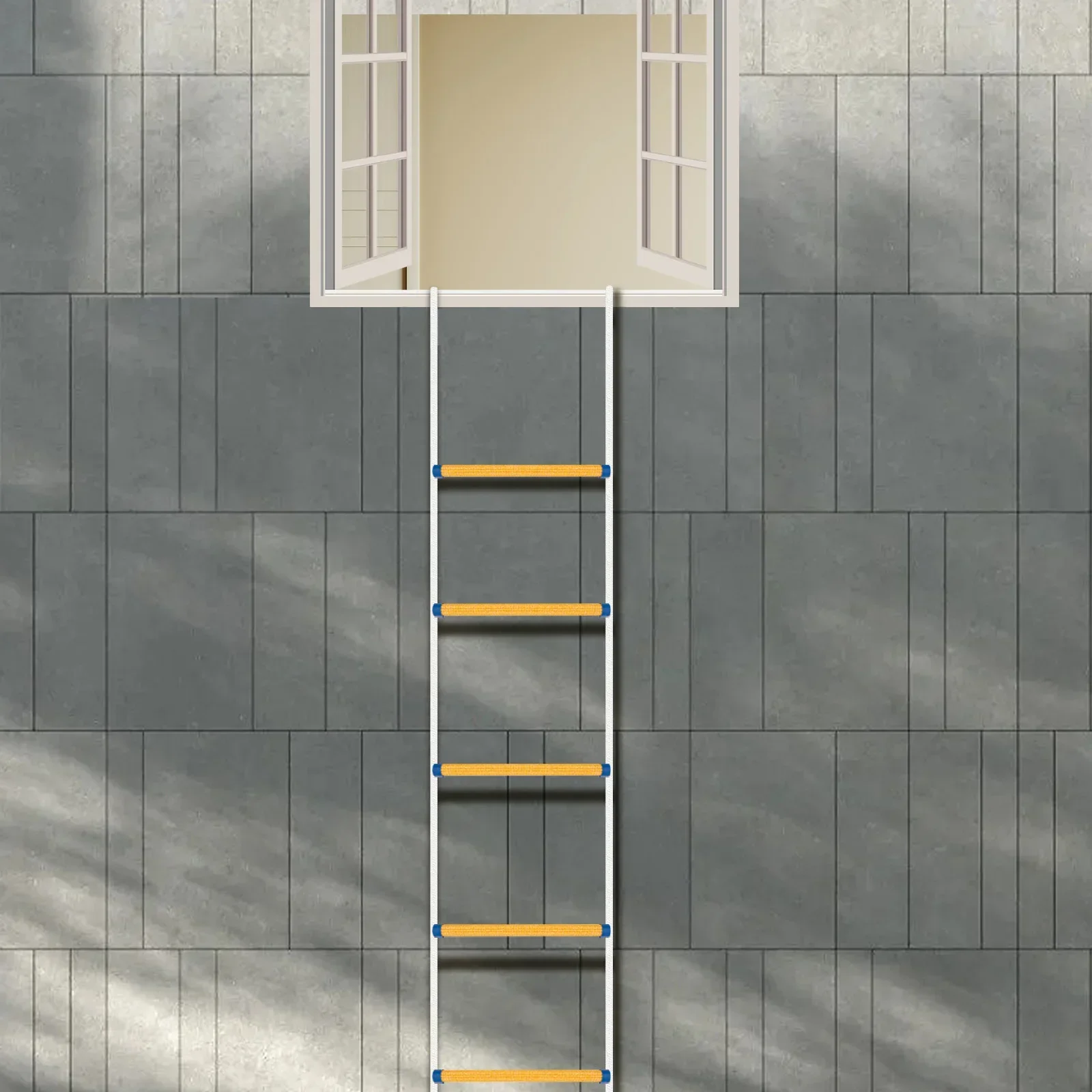 Scala di salvataggio da 39,37 piedi Capacità di carico di 440 libbre Tipo di montaggio sospeso Adatto per emergenze e attività all'aperto Sicurezza