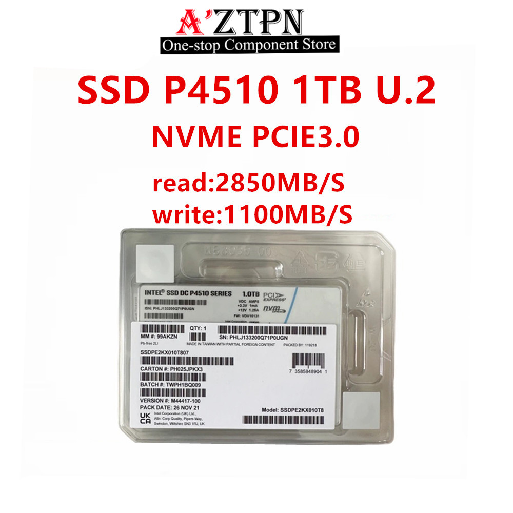 Intel ssd,p4510,8テラバイト,4テラバイト,2テラバイト,1テラバイト,u.2,nvme 2.5 ",サーバー,企業,新規,オリジナル,ssdpe2kx0用のソリッドステートドライブ