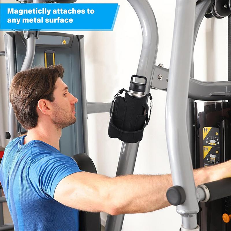 Bolsa magnética para teléfono de gimnasio para hombres y mujeres, funda para botella de agua, organizador de suelo para gimnasio, bolsa con asa cruzada para deportes al aire libre para auriculares