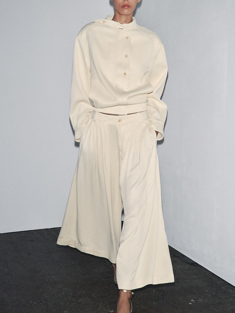 Novo Casaco F de Outono 2025 com Botões 8482 e Calças Psadas de Cintura Média 37 7977823 72 - Roupa Tradicional...