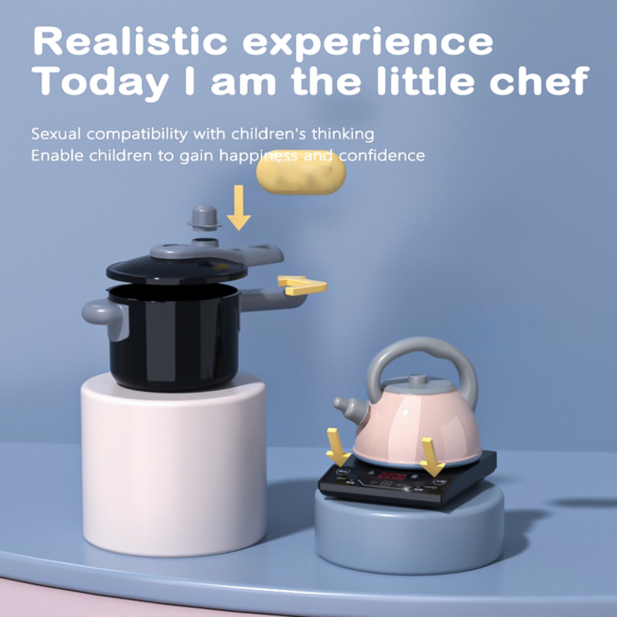 Acessórios de brinquedo de cozinha infantil, conjunto de jogo de cozinha com panelas e frigideiras, utensílios de cozinha brinquedos, conjunto de comida de jogo, vegetais de brinquedo