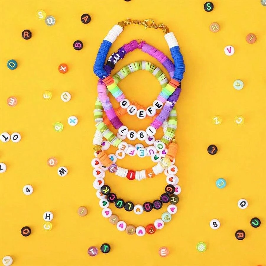 100-500 個アクリル番号ビーズラウンドフラットルーススペーサーデジタルビーズジュエリーメイキングのために diy ブレスレットネックレスアクセサリー