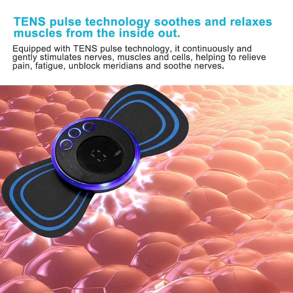 EMS Mini Collo Massaggiatore Impulso Elettrico Portatile Patch di Massaggio Cervicale 8 Modalità 19 Livelli Stimolatore Muscolare Rilassa Strumento di Sollievo Dal Dolore