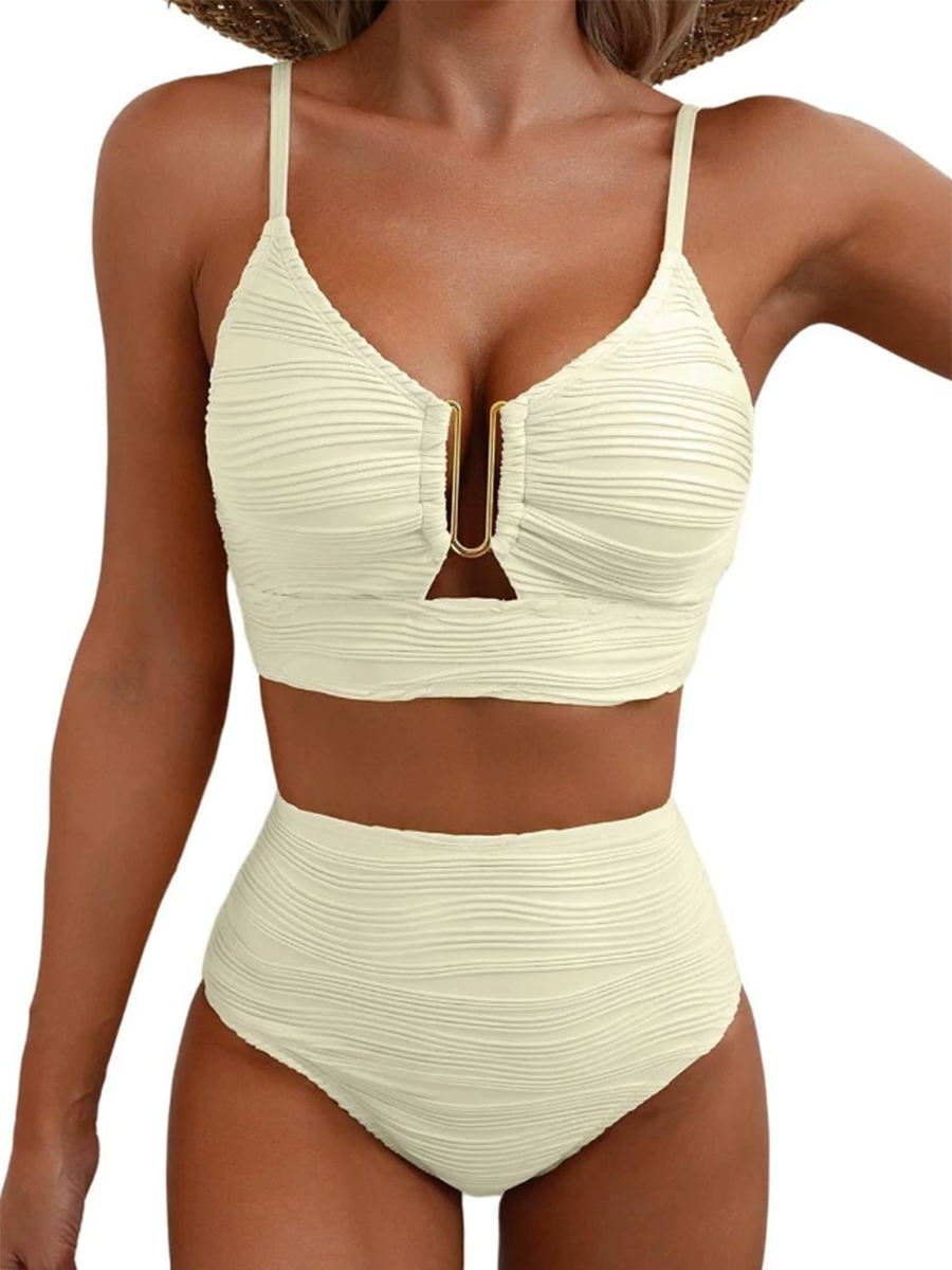 U-Draht-Bikinis 2025, Damen-Bademode mit hoher Taille, fester Badeanzug, weibliche Strandmode, Sommer-Badegäste, Baden, Schwimmen, Badeanzug, XXL