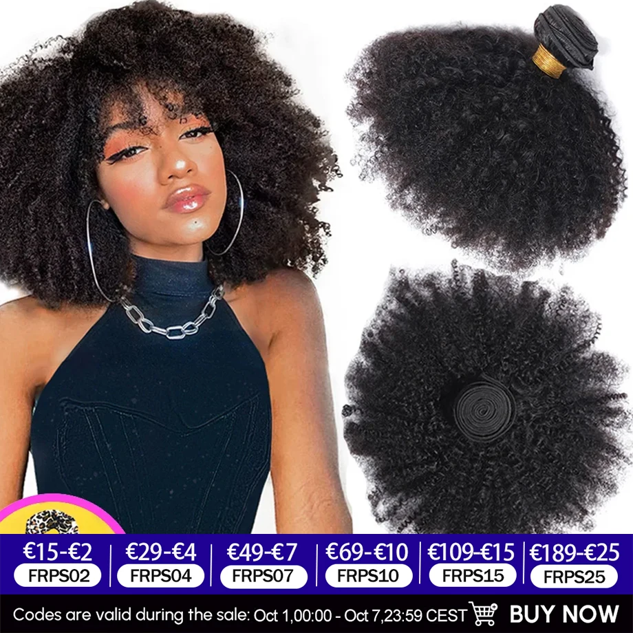 tissage cheveux humain lot en promo Tissage bresilien Tissage en lot brésilien naturel crépu bouclé Afro, mèches de cheveux humains, 4b 4c, Extensions de cheveux, vente en gros meche bresilienne cheveux humain
