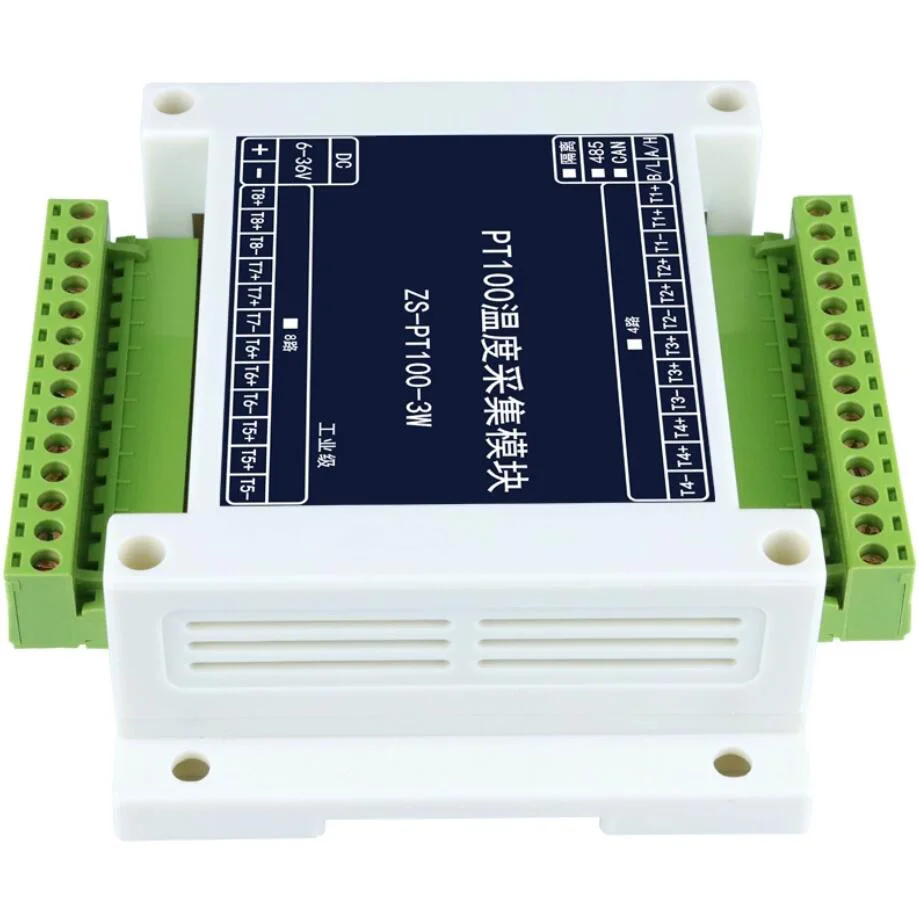 8ch 16ch Pt100 Geïsoleerde Industriële Rs485 Netwerkpoort Kan Modbus Temperatuuracquisitiemodule