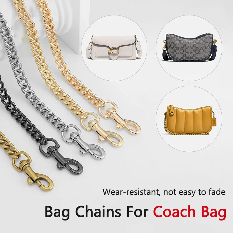 Golden Sliver Bag Chain Accessories Metal Extension Chains Crossbody Belt Replacement Black Bags Strap For Women Bag Accessories