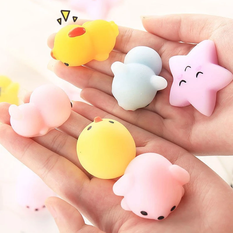 18 Pcs 미니 릴리스 스트레스 동물 핀치 음악 어린이 시뮬레이션 편안한 기분 압박 감소 압력 장난감 생일 선물