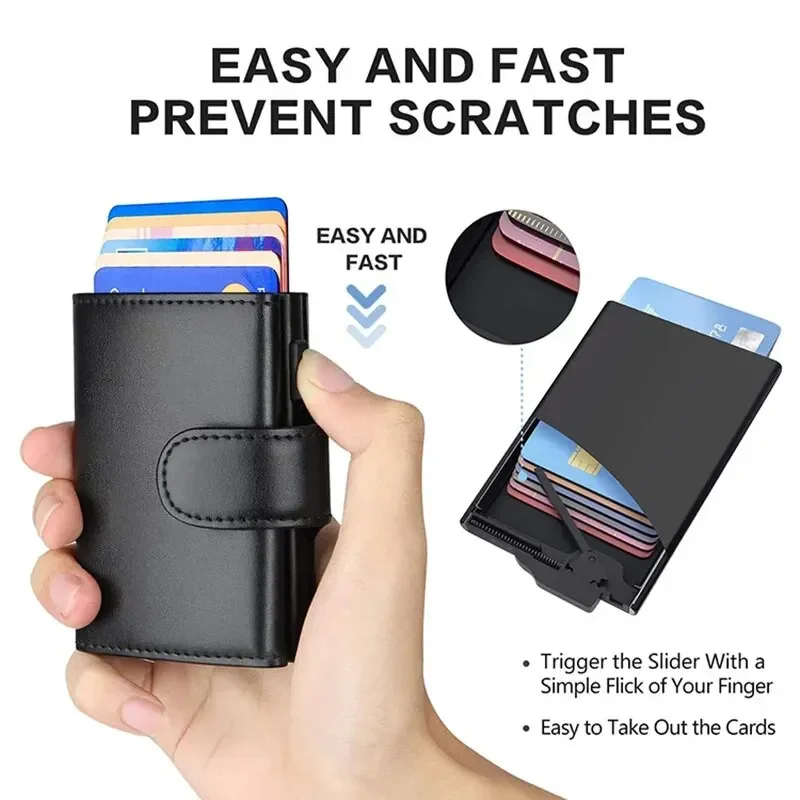 Rfid 극세사 가죽 남성용 지갑, 스마트 슬림 얇은 동전 주머니 지갑, 카드홀더 3 중 지갑, 머니 백, 패션