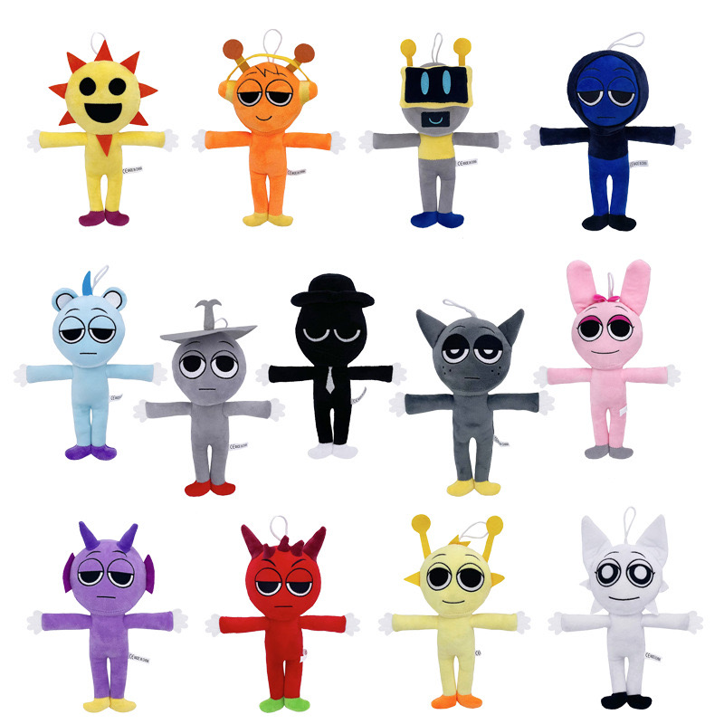 Sprunki ของเล่นตุ๊กตา Sprunki Plushie ตุ๊กตานักร้อง Oren Wenda เกมการ์ตูนตุ๊กตาหมอนเด็กวันเกิดคริสต์มาสของขวัญ