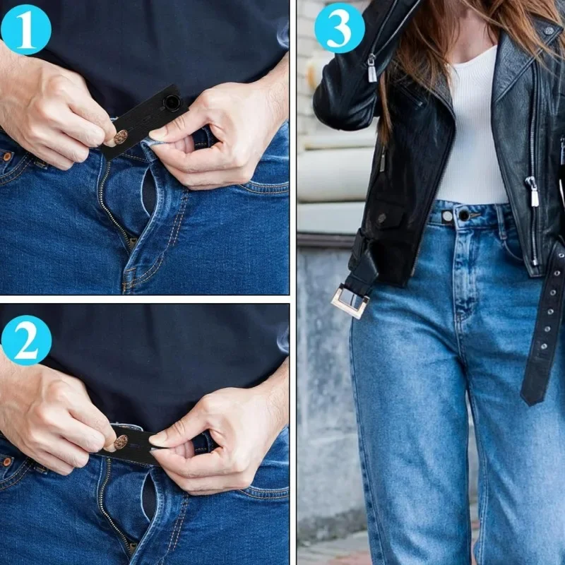Hebilla de extensión de cintura de alta elasticidad, extensor de cinturón vaquero, cierre Invisible, hebilla de cintura, pantalones, botón expansor de cintura