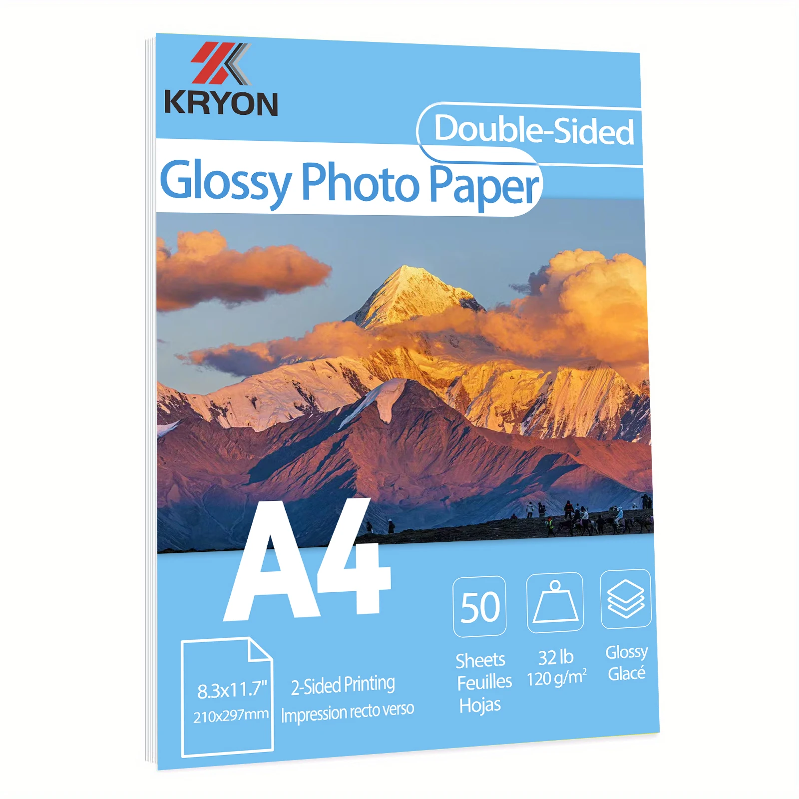 120GSM 50 fogli A4 Carta fotografica fronte-retro Carta fotografica lucida 8,3x11,7 pollici Compatibile con stampante a getto d'inchiostro