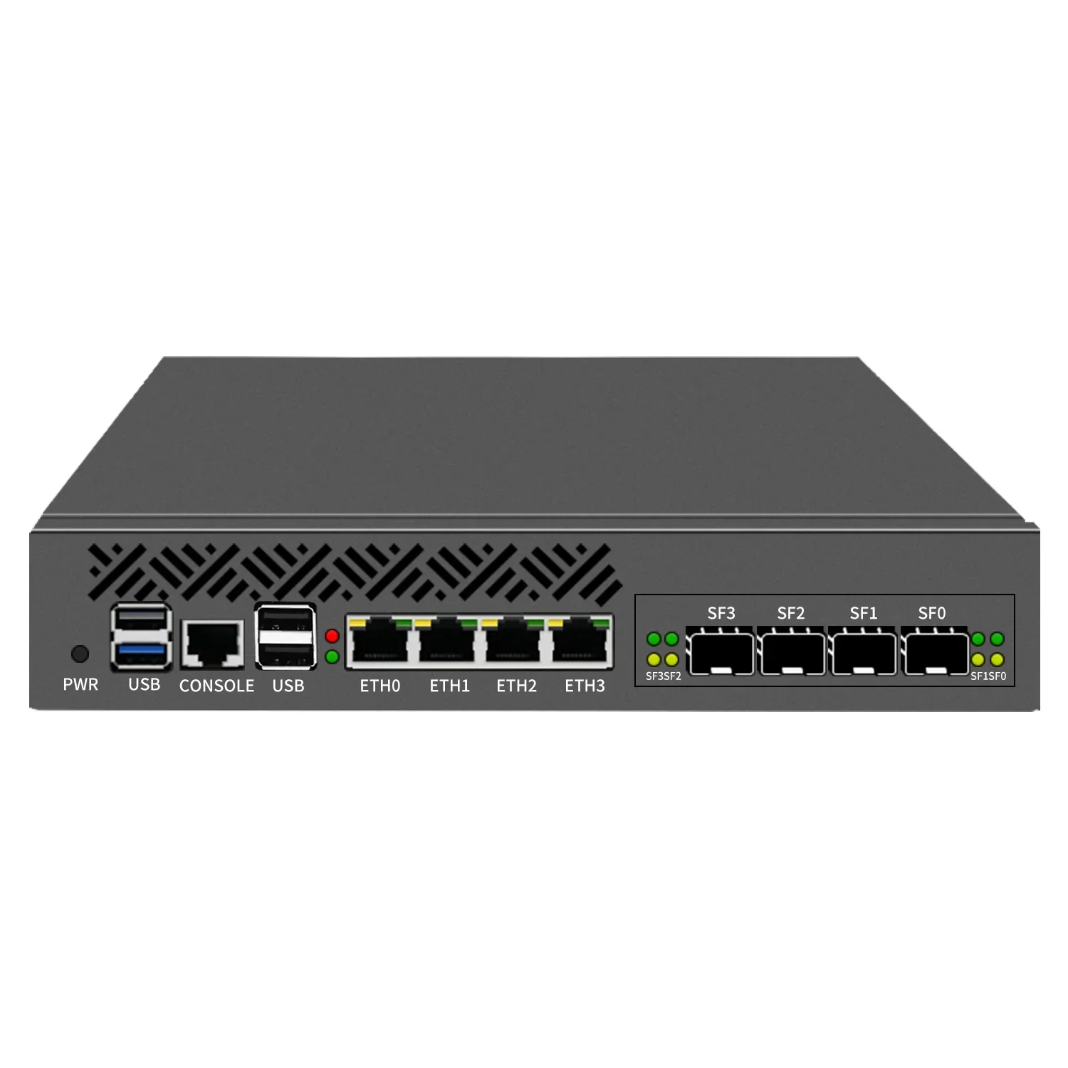1U 9.5 Inch Rack-mounted Firewall Appliance Mini PC Intel N100 4*/2*10G SFP 4xi226-V 2.5G Gateway Network Security Server
