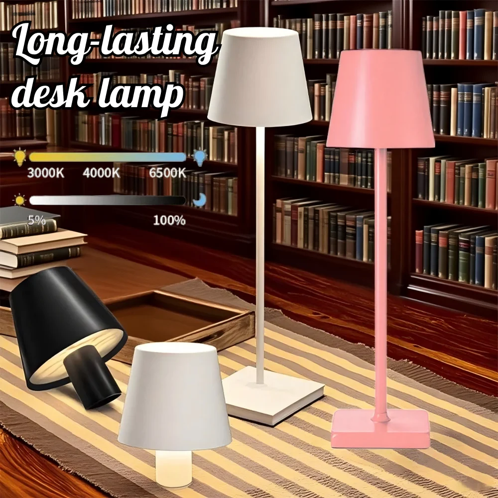Lampada da scrivania a LED touch Luce notturna ricaricabile USB wireless dimmerabile a 3 livelli per ufficio studio in camera