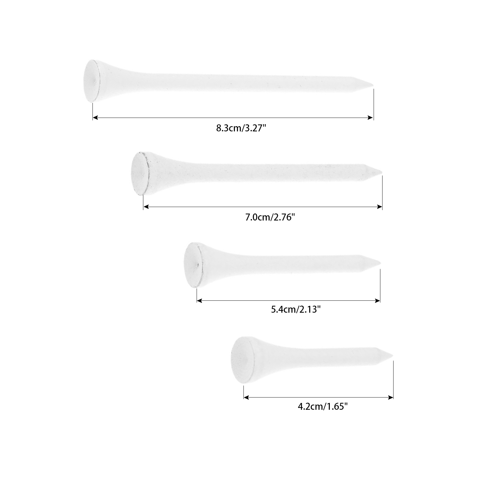 Lote de 100 camisetas de madera para Golf, accesorios duraderos de 42/54/70/83mm para entrenamiento deportivo al aire libre